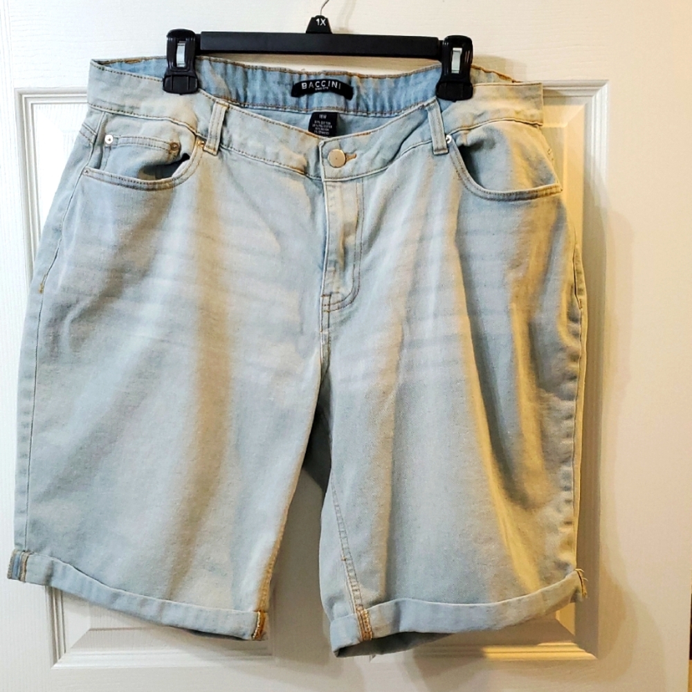 Baccini Light Blue Denim Shorts 18W